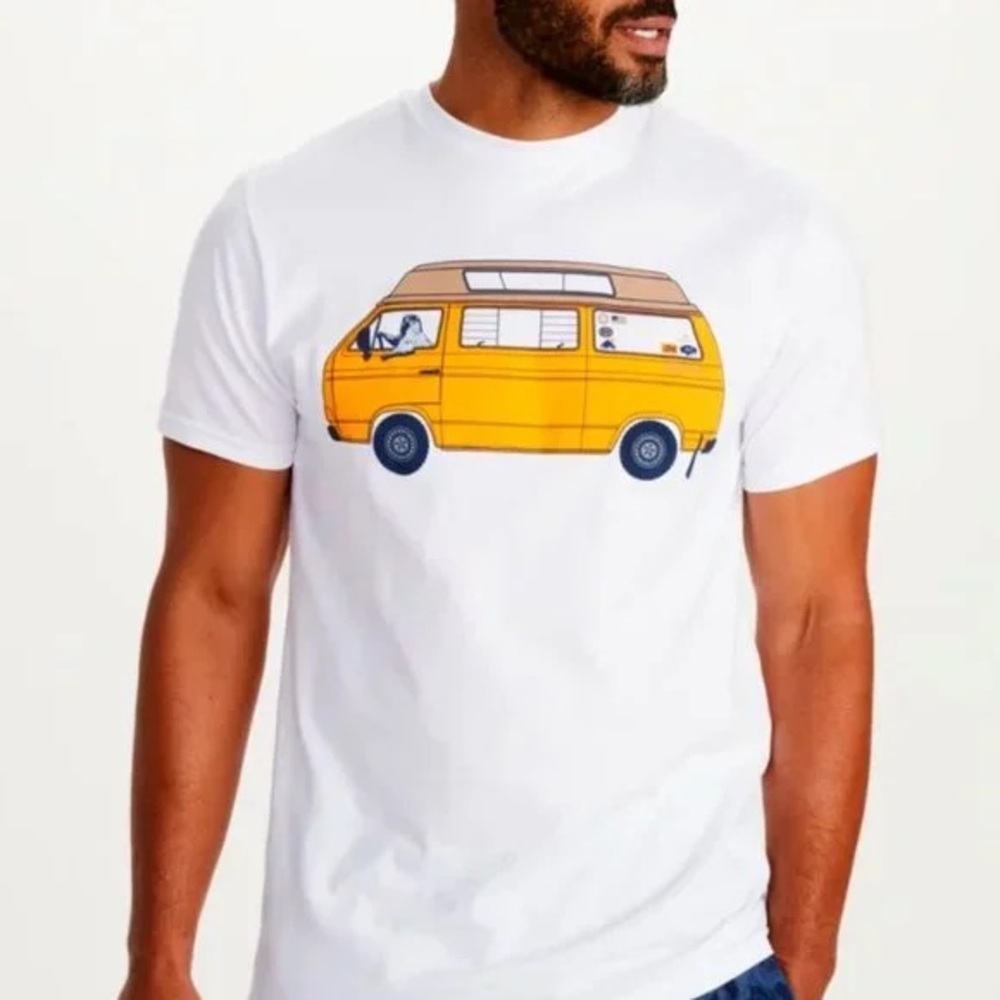 Marmot White Tee with Yellow Van Design